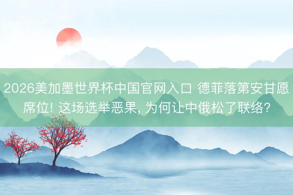 2026美加墨世界杯中国官网入口 德菲落第安甘愿席位! 这场选举恶果， 为何让中俄松了联络?
