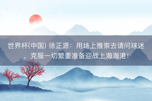 世界杯(中国) 徐正源：用场上推崇去请问球迷，克服一切繁重准备迎战上海海港！