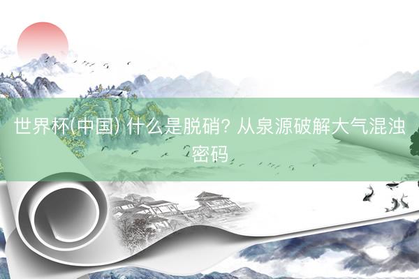 世界杯(中国) 什么是脱硝? 从泉源破解大气混浊密码