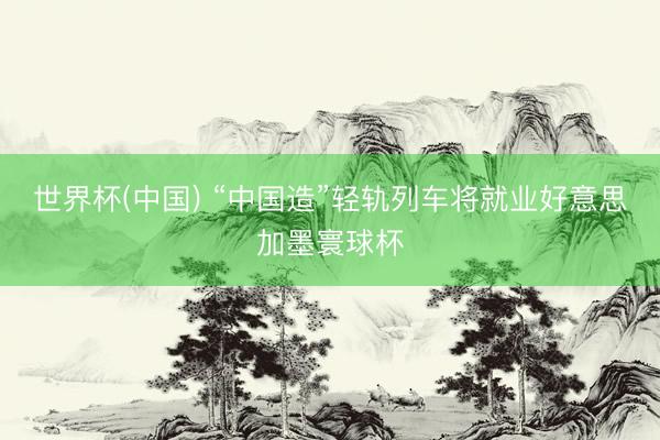 世界杯(中国) “中国造”轻轨列车将就业好意思加墨寰球杯
