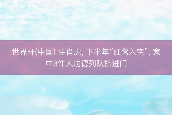 世界杯(中国) 生肖虎， 下半年“红鸾入宅”， 家中3件大功德列队挤进门