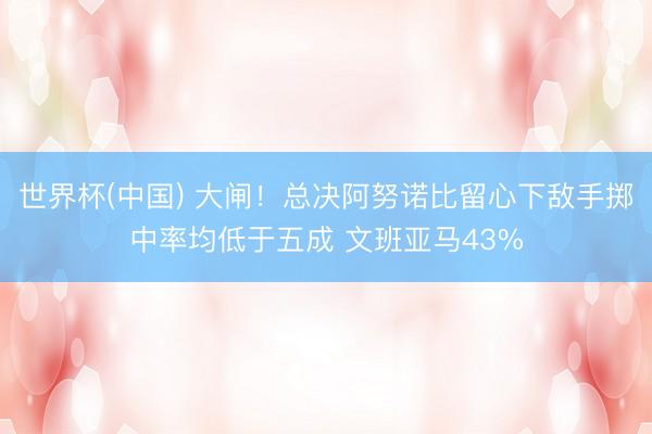 世界杯(中国) 大闸!总决阿努诺比留心下敌手掷中率均低于五成 文班亚马43%
