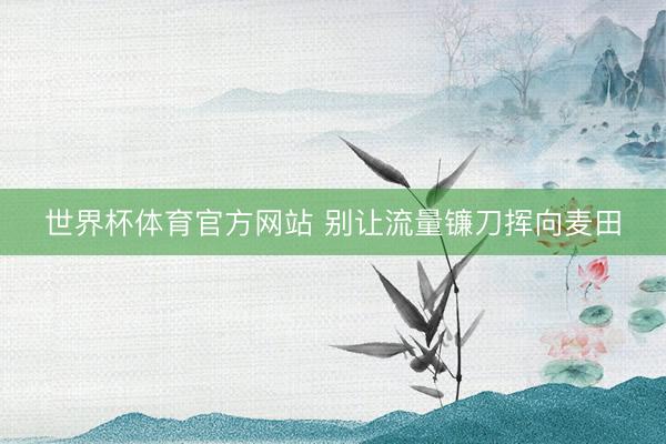 世界杯体育官方网站 别让流量镰刀挥向麦田