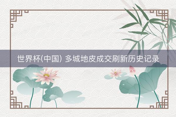 世界杯(中国) 多城地皮成交刷新历史记录